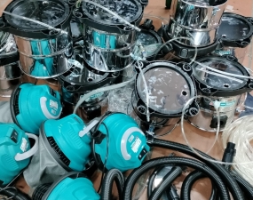 Máy bắn trấu vệ sinh họng nạp