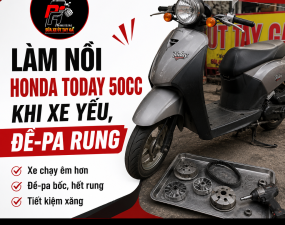Làm nồi Honda Today 50cc khi xe yếu, đề-pa rung | Út Tay Ga